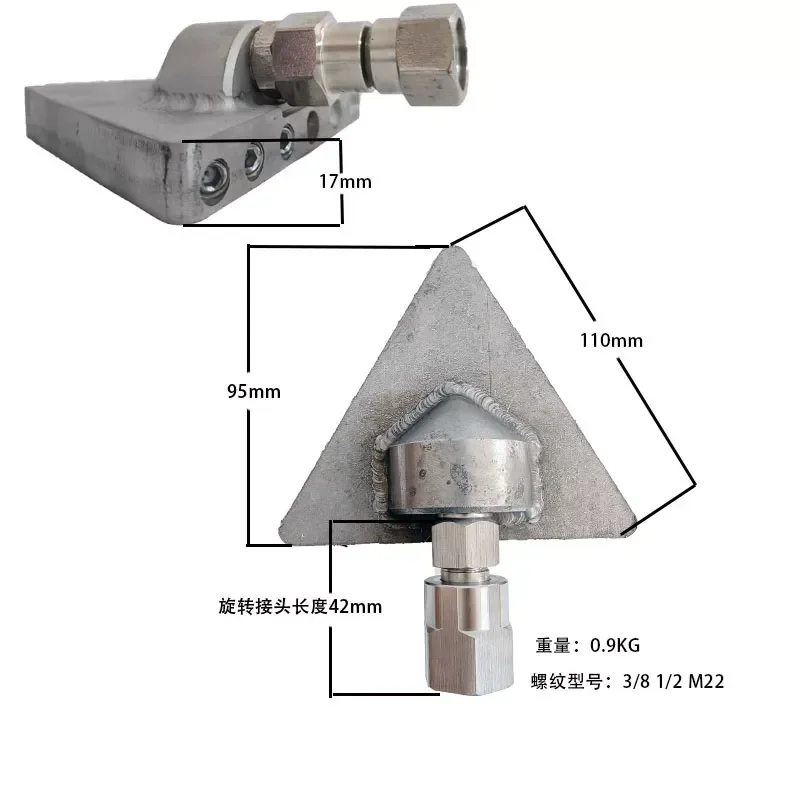 Stainless Steel Triangular Mechanical Nozzle M22 Threaded Interface Industrial Injector for Small Tugboat Dredging Pipeline