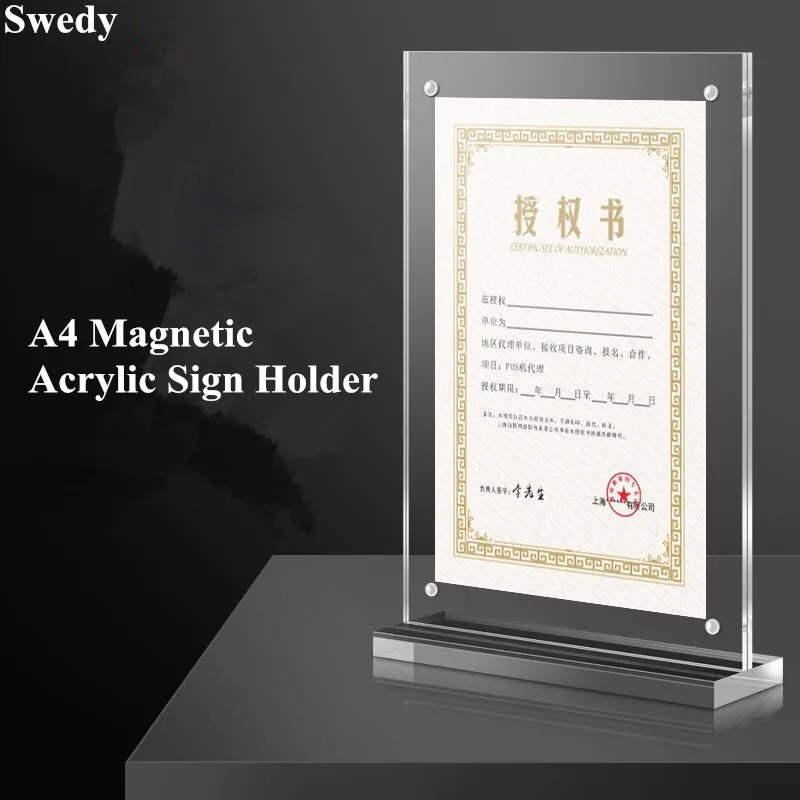 

A4 210x297mm Acrylic Sign Holder Display Stand 8.5x11 Inch Picture poster Frame Wedding Signs Table Numbers Menu Paper Holders