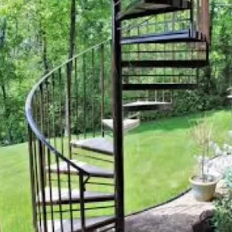 custom.Heavy Duty Stainless Steel Outdoor Staircase With Non Slip Treads Safety