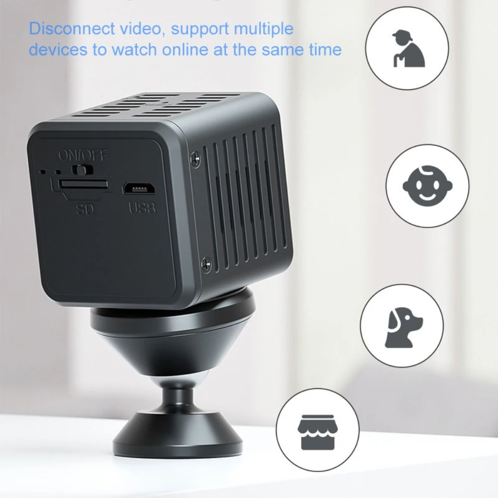 كاميرا X6 صغيرة 1080P HD واي فاي مراقبة عن بعد كاميرا الحيوانات الأليفة الطفل المدمج في بطارية للرؤية الليلية حماية أمن الوطن الذكي