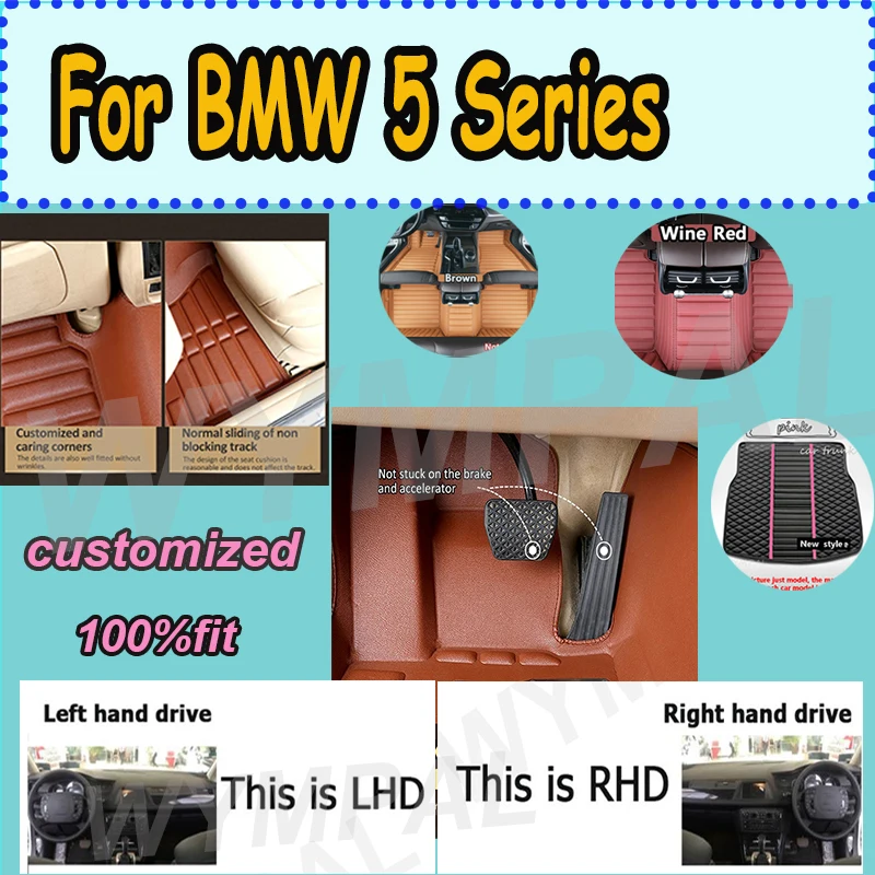

LUXURY Custom 3D Full Coverage Car Floor Mats for BMW 5 Series F11 Touring 2010-2017 Year Interior Details Accessories Carpet