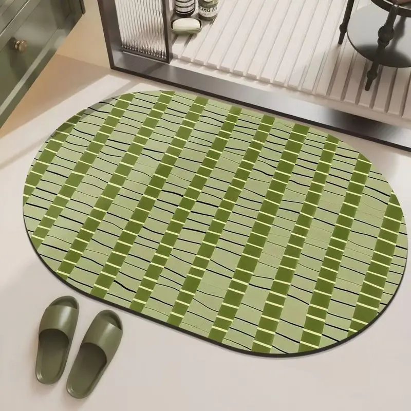 VIKAMA Bathroom Entrance Rug Fresh And Light Style, Easy To Clean And Absorb Water. Bathroom Entrance Floor Mat For Home Decor