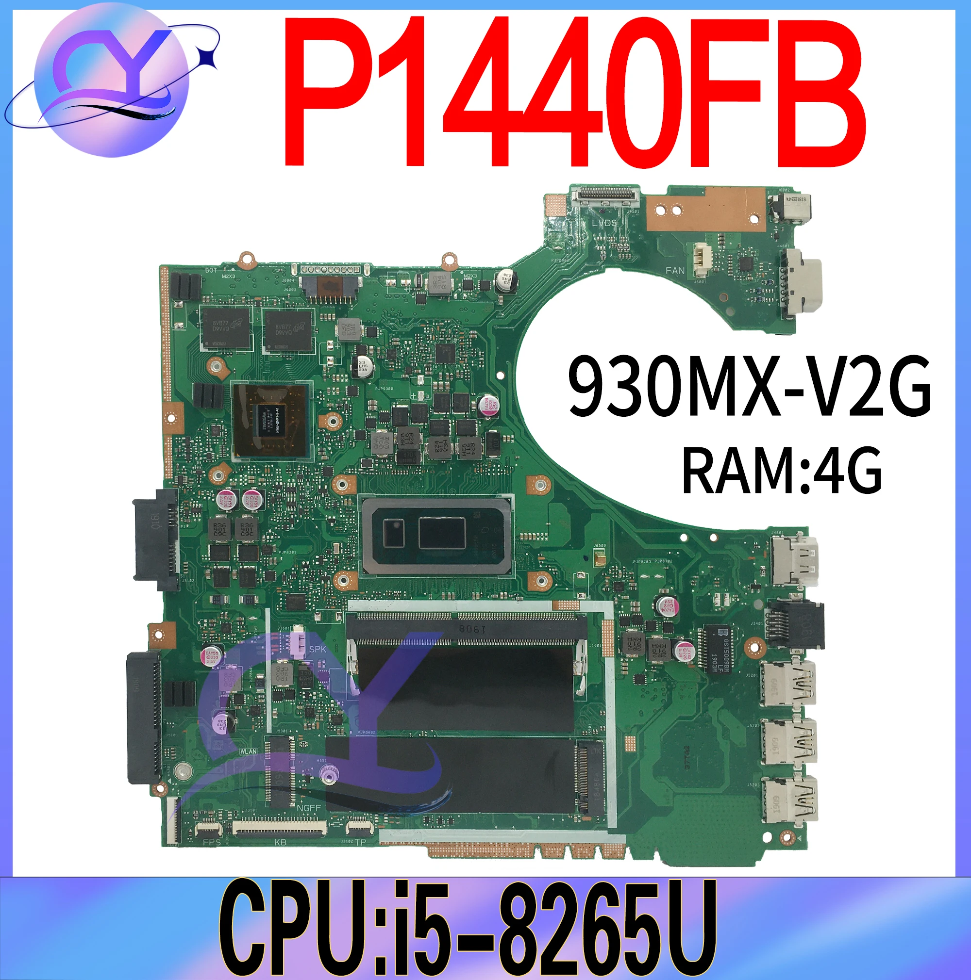 

P1440F Notebook Mainboard For ASUS ExpertBook PRO P1440FB P1440 P1440FA P1440FAC Laptop Motherboard With I5-5265U 4G/RAM