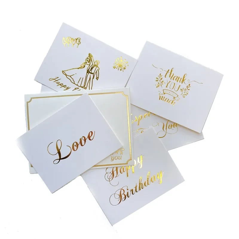 10set 10set White Greeting Card Message sales Decoration Wedding Bronzing Birthday Gift Box DIY Student Valentine\'s Day Envelope