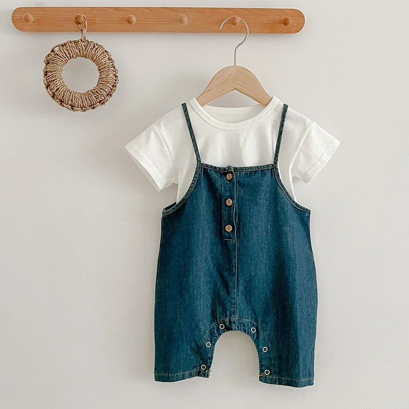 

New Baby Boy Girl Overalls Toddler Girls Loose Suspender Jumpsuits Denim Pants Clothes Children Clothing 0-24M