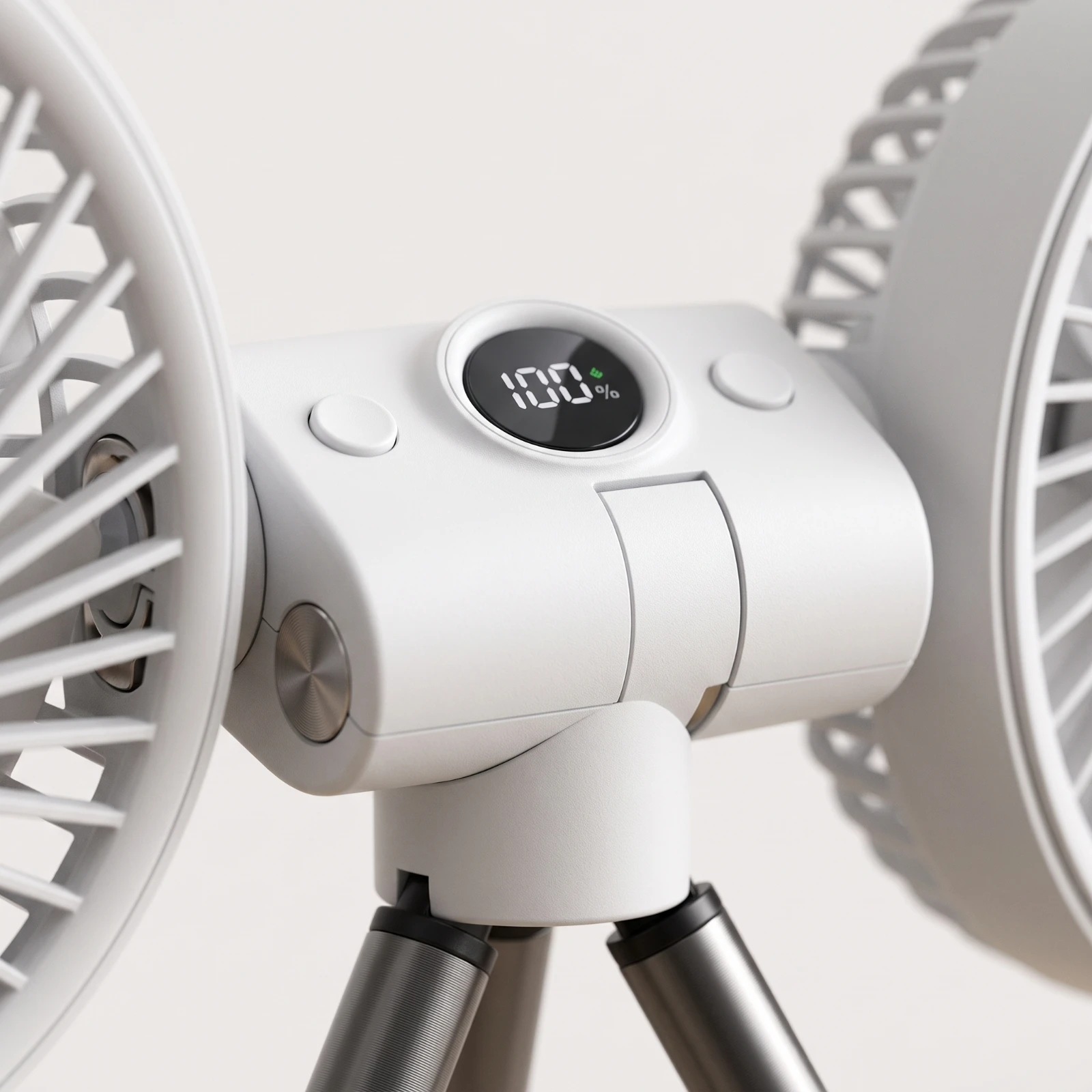 Double Head Fan with Tripod Compact Two-headedHead Fan USB-C 3-Speed for Campers, Camping, Tent