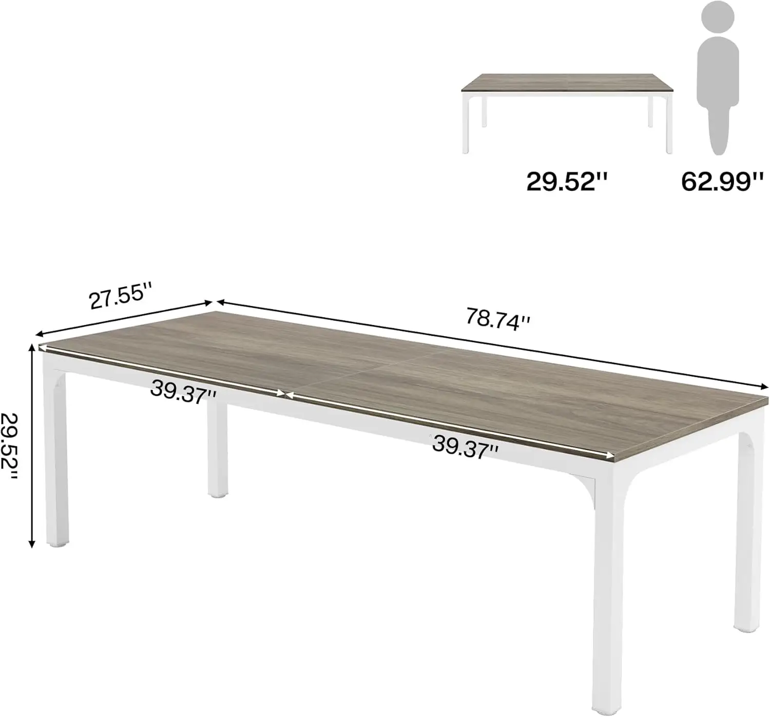 78.7 Inches Extra Long Computer Desk 2 Person Desk Double Long Desk Workstaion for Home Office