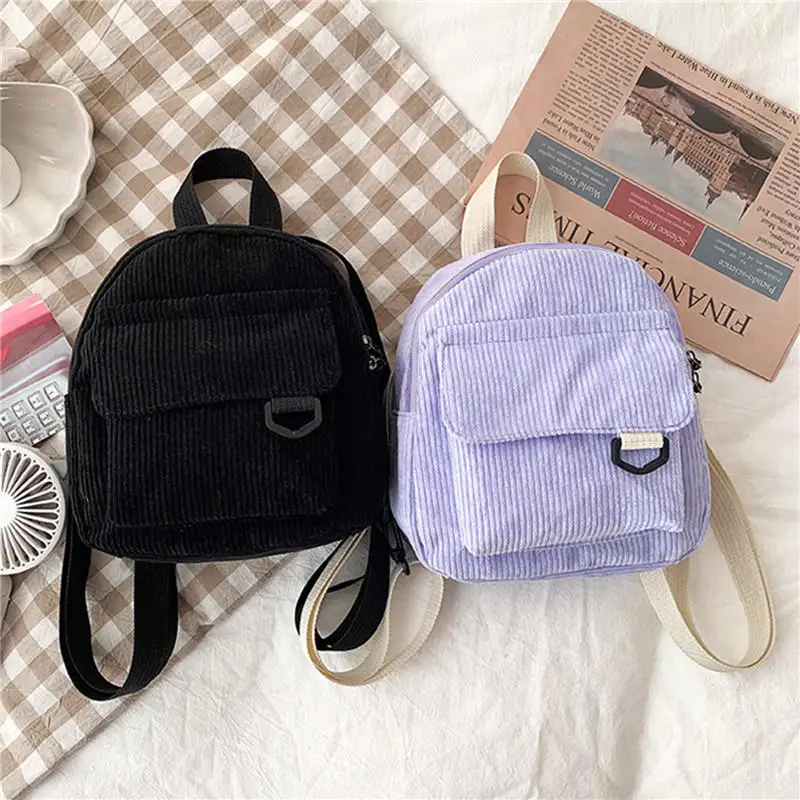 Embroidered Mini Corduroy Bag for Women Simple Solid Color  display picture 1