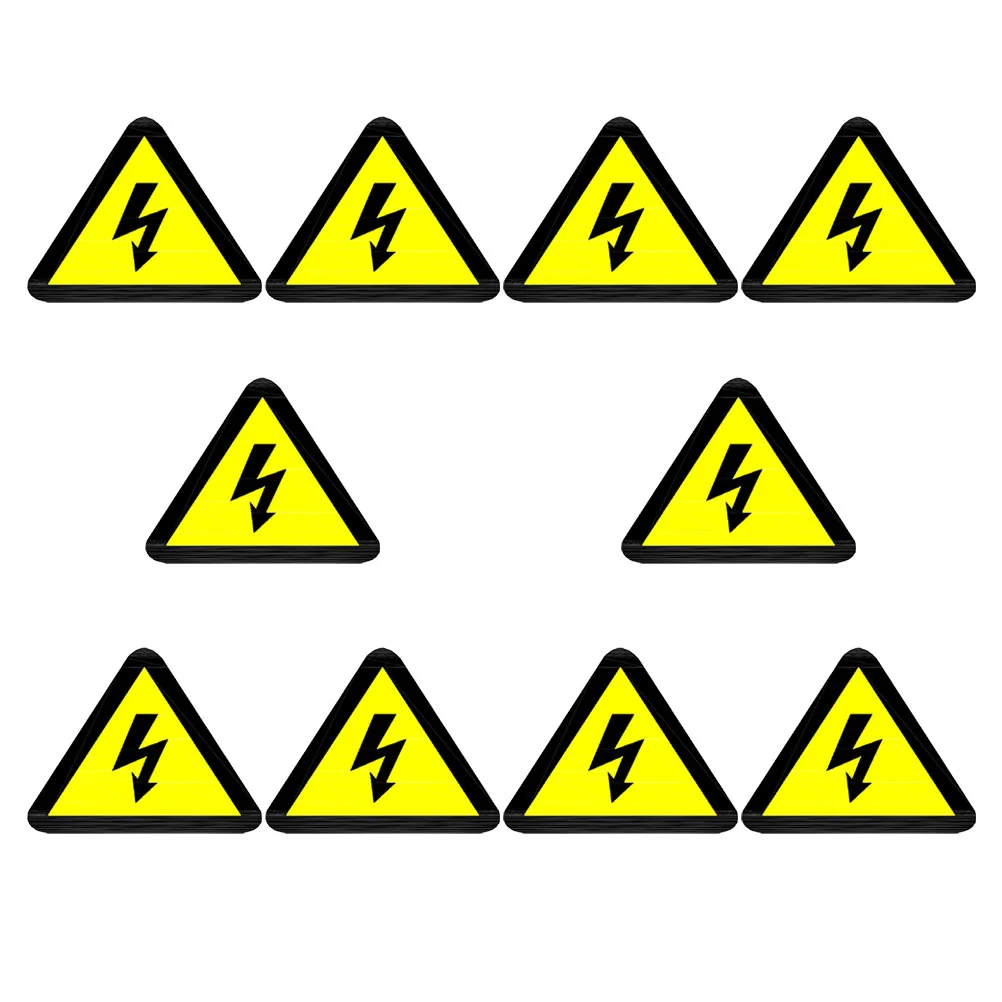 10 PCS Electrical Appliance Anti-electric Shock Sign Sticker Stickers High Voltage