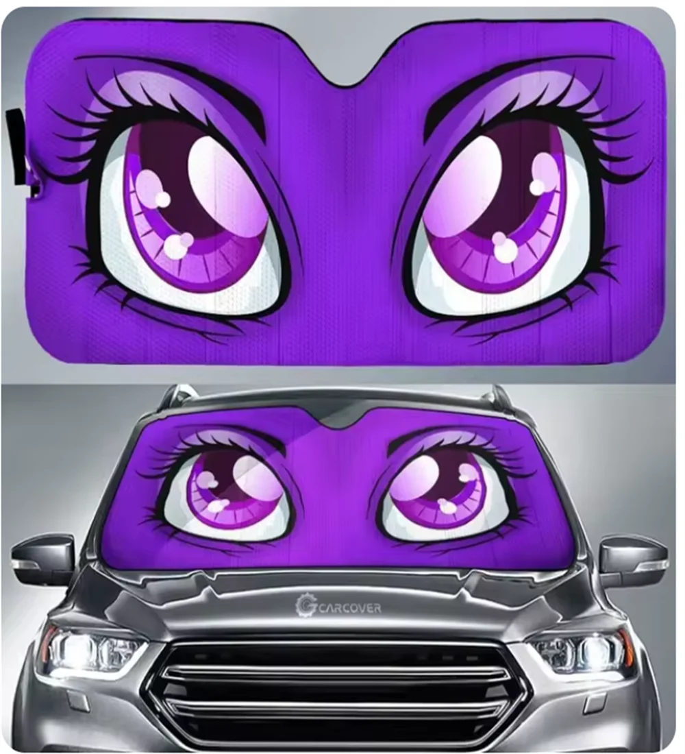 Fashion Car Front Window Visor 70x130cm Sun Visor Sunscreen Curtain Sunshades Reflector Anti UV Protector Evil Eyes