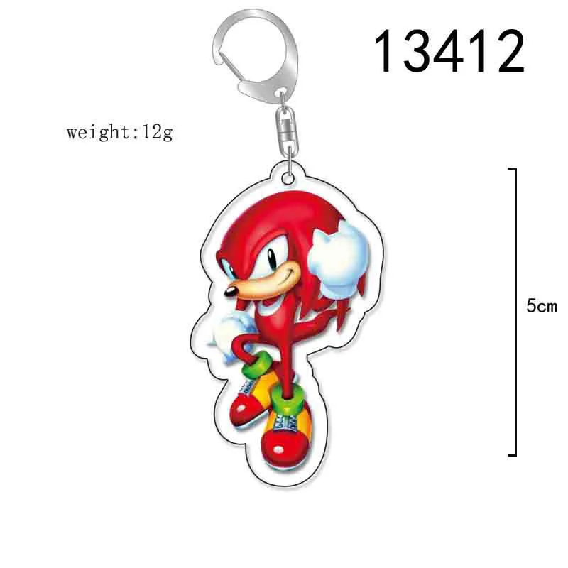 Pendentif de figurine de dessin animé mignon Sonic The Kasgehog pour enfants, collier Rick Animations, porte-clés, cadeaux d\'anniversaire appropriés