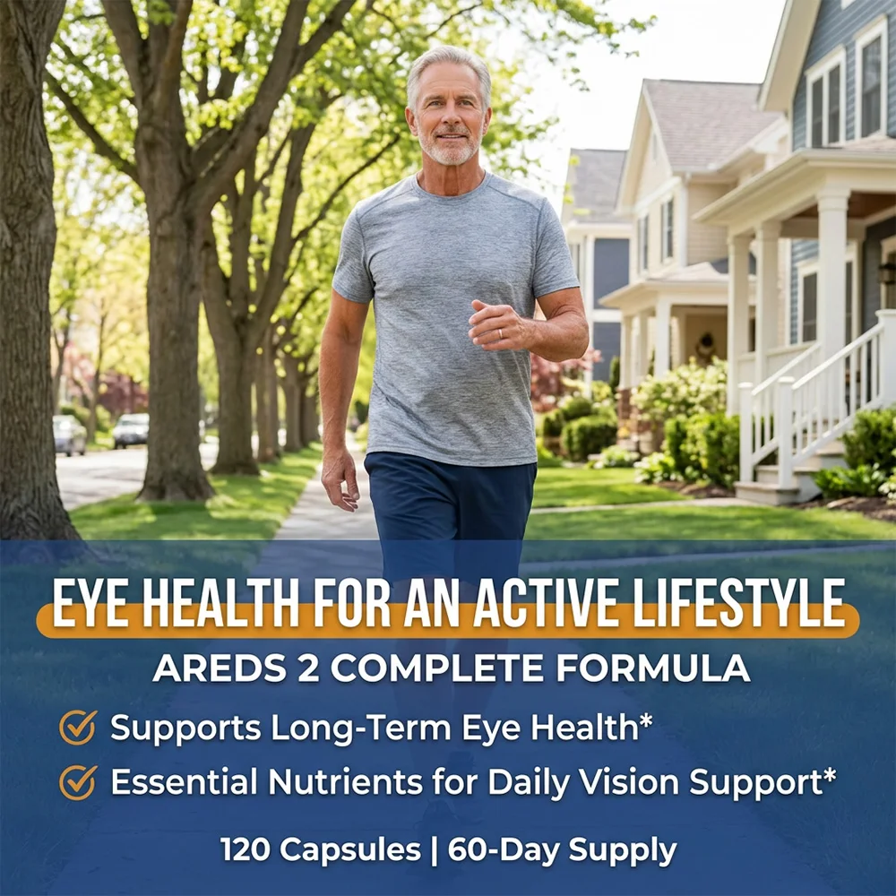 AREDS 2 Eye Vitamin Mineral Capsules - Lutein & Zeaxanthin, High Absorption Macular Vision Support, Relieve Eye Fatigue Dryness