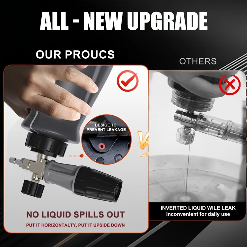 New Arrival High Pressure Car Washer Transparent Foam Cannon Adjustable Snow Foam Lance Nozzle Kit 1/4 Quick Connect Foamer