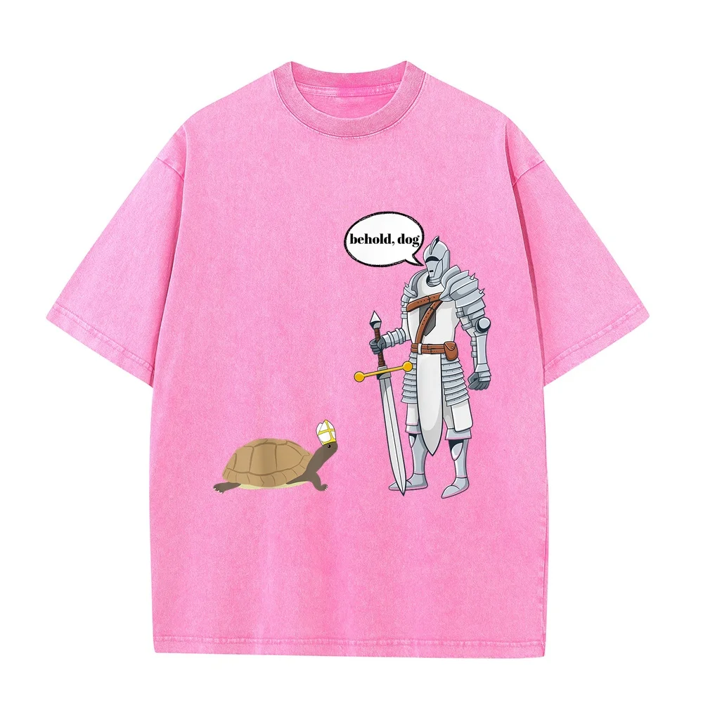 Behold Dog Funny Turtle Wearing A Priest Hat Hilarious Gamer T-Shirt Vintage Shirt Oversize Man Gift 100 Cotton Women Print Tee