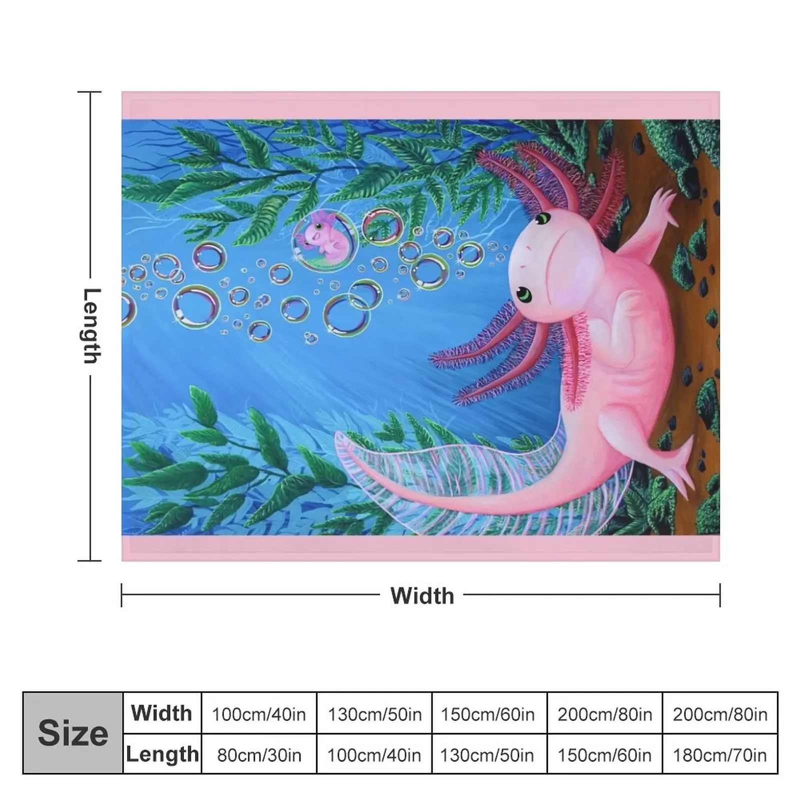 Axolotl Bubble Baby Throw Blanket sofa bed cosplay anime blankets ands Cute Plaid Blankets