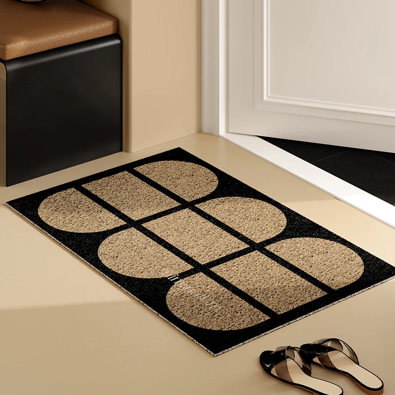 Minimalism PVC Welcome Doormat Chic Geometric Cuttable Mat House Entrance Rug Carpet Anti Dust Door Floor Pad Home Tidy Decor