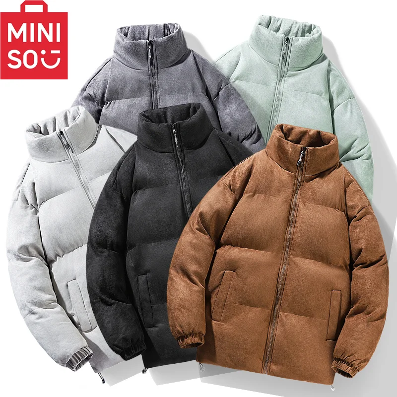 

MINISO 2024 зимняя новая трендовая брендовая американская парная хлопковая куртка, зимнее пальто с толстым хлопковым пальто и бархатный пуховик