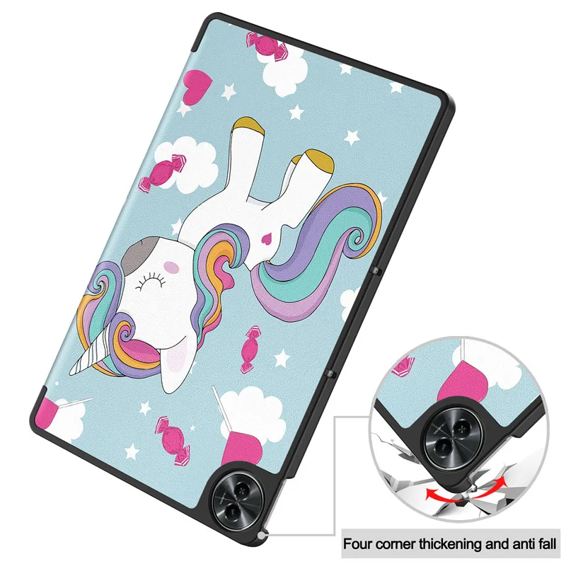 Für Realme Pad 2 Mini-Fall niedlichen Einhorn Katze gemalt stoß feste harte PC-Rückseite Tablet für Realme Pad 2 Mini 11 5-Zoll-Hülle