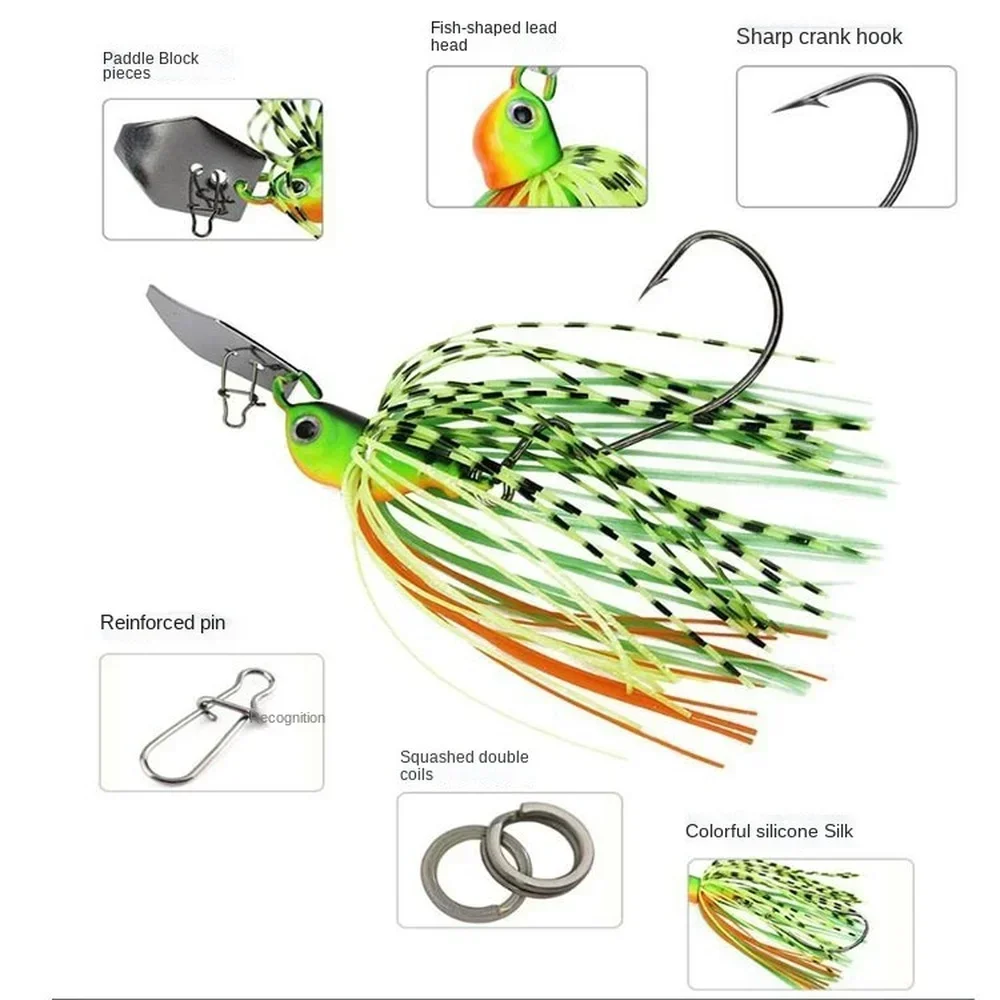 3Pcs/6Pcs Crankbait Tackle Fishing Lure Sea Chatterbait Spinnerbait Hard Bait jig Artificial 11g Wobbler For Pike Fish Trolling