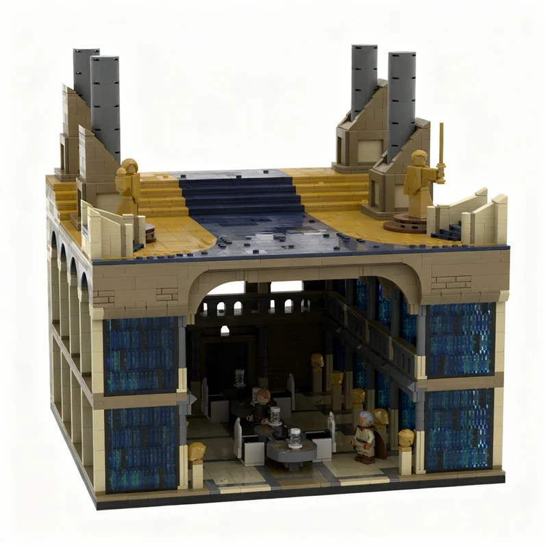 4674pcs MOC Star Battle Temple Archives Veranda Model Building Blocks Birthday Collection 3D Display Idea Education Creative