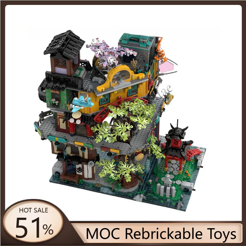 

New 5702 Parts MOC City Street Views Modular Garden Building Block Diy Educational Assemble For Kids Toys Popular Christmas Gift