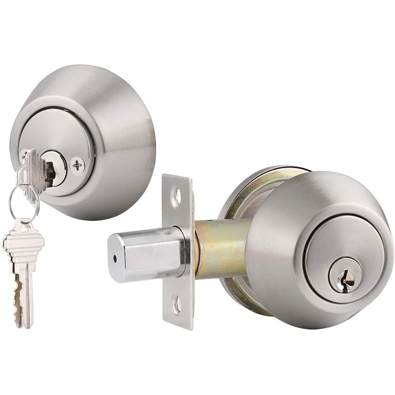 10 Pack Keyed Alike Double Cylinder Deadbolts Locks,Exterior/Interior Keyed Door Locks,Keyed Both Sides,Satin Nickel