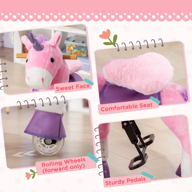 Unicórnio espumante, cavalo de balanço de pelúcia macia, peso 176 libras, brinquedo interativo imaginativo para crianças, presente de unicórnio