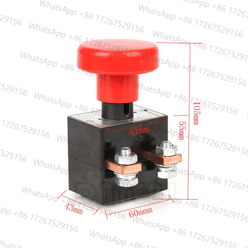 Emergency Stop Power Off Switch Automotive High Current 250A Forklift Power Control Start Button