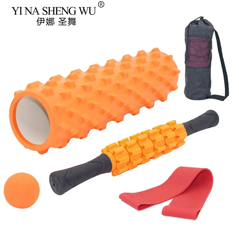 

Набор из 5 валиков для йоги: поролоновый ролик, полый массажный ролик из ЭВА, балансировочный ролик, 33 см