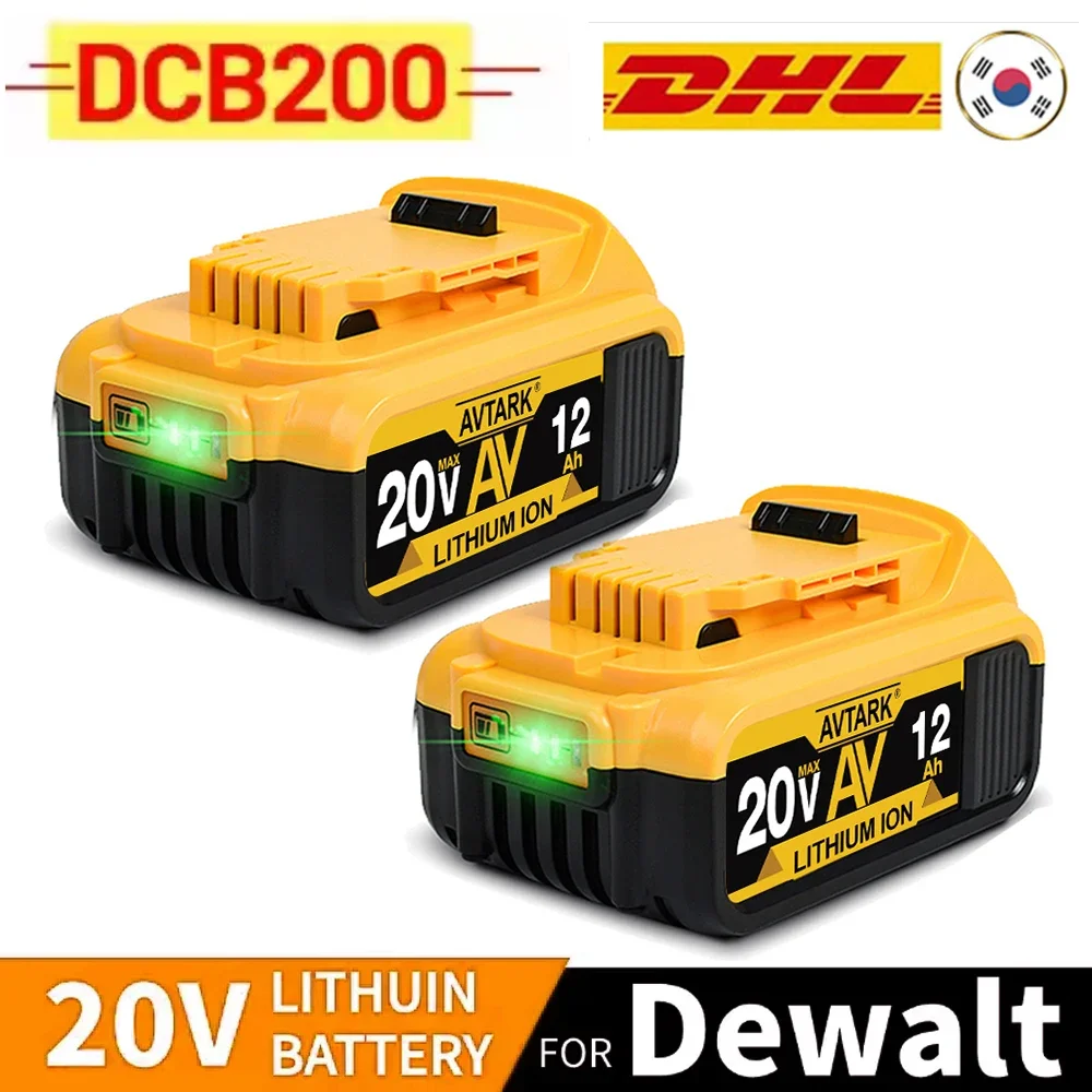 

DCB200 20V Battery Compatible with dewalt power Tools 18V 12Ah rechargeable electric tool Lithium batteries 20V 18Volt 18v 12Ah