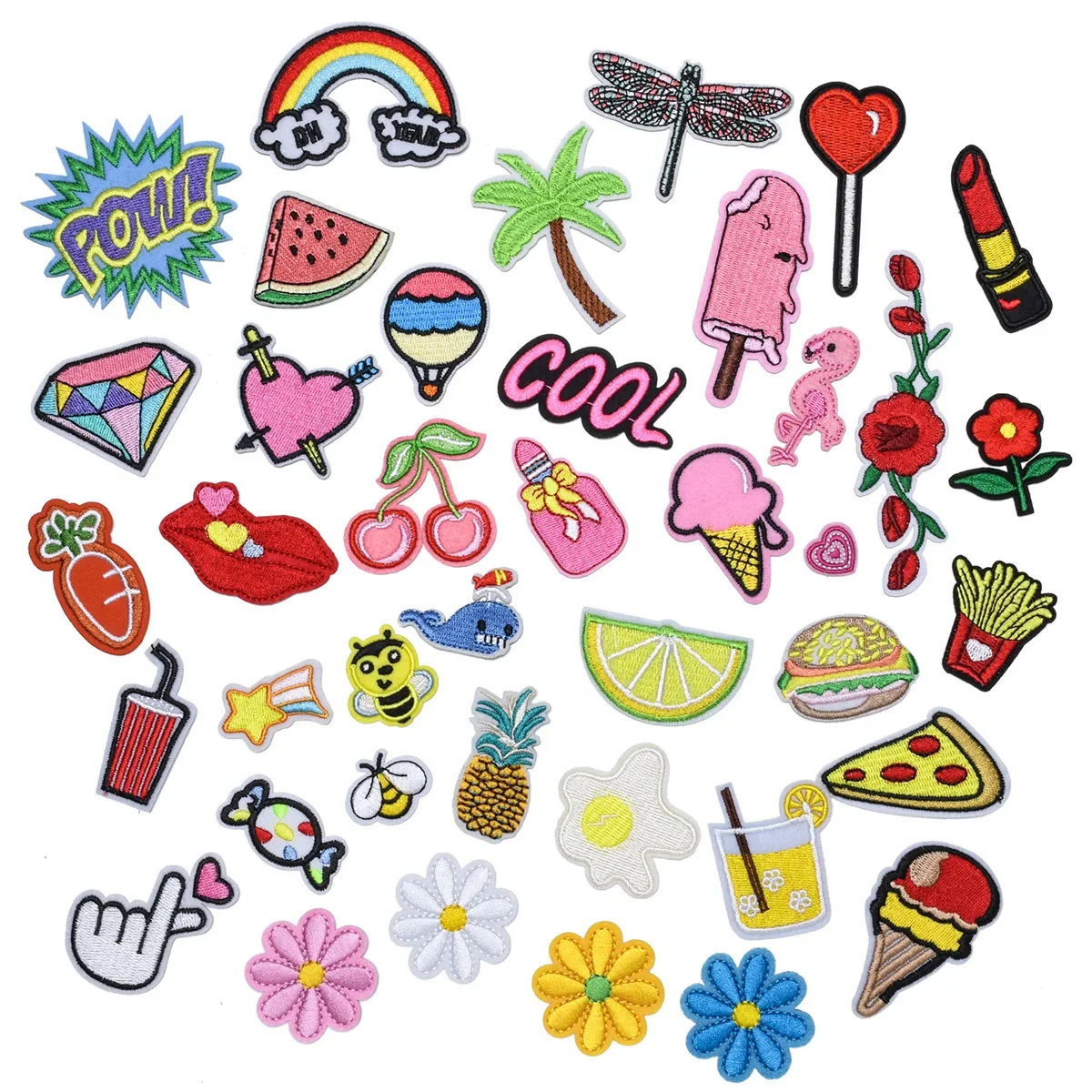 

Cartoon Embroidery Cute Patch DIY Clothes Hat Hole Decoration Patch Cloth Stickers Creative Decoration Stickers Accessories