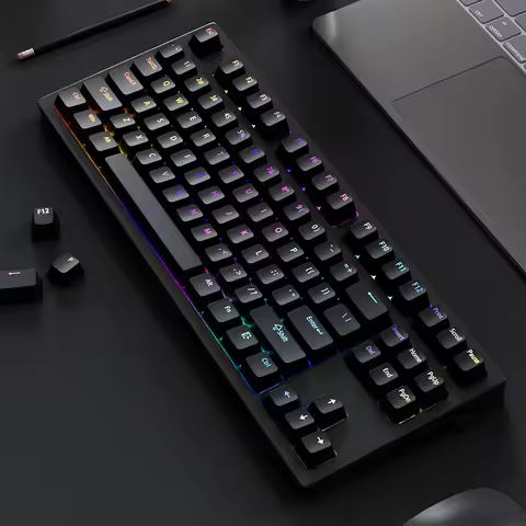 130+ Keys Black Custom Double Shot Shine Through Keycaps RGB Backlit PBT Keycaps Cherry Profile for MX Switches Gaming Keyboard