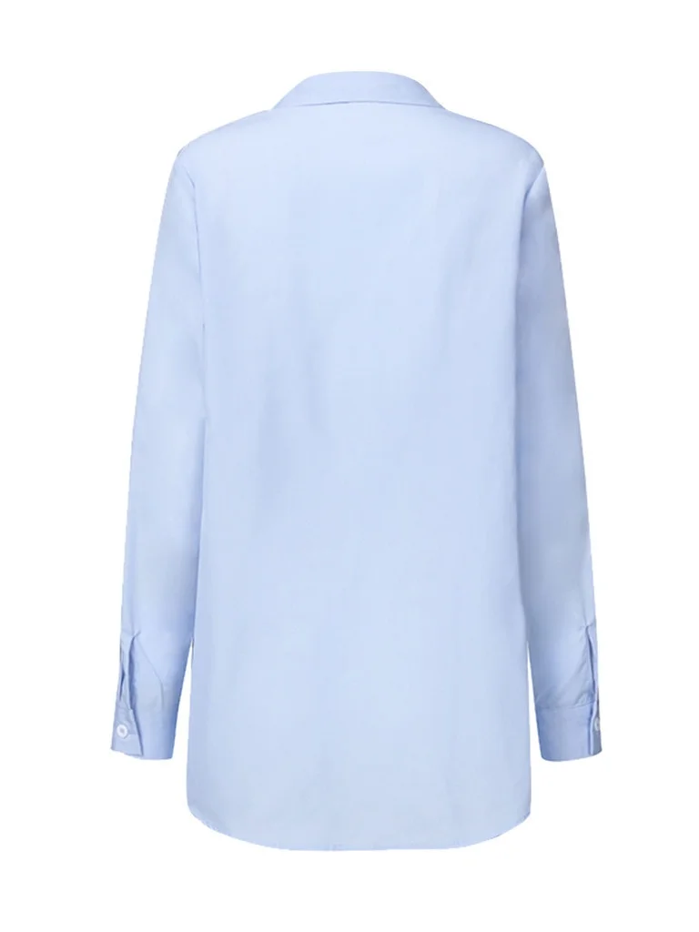 

Модная женская блузка с длинным рукавом, с драпировкой, в стиле колор-блок, из полиэстера, А-силуэт, тонкая, не деформируется