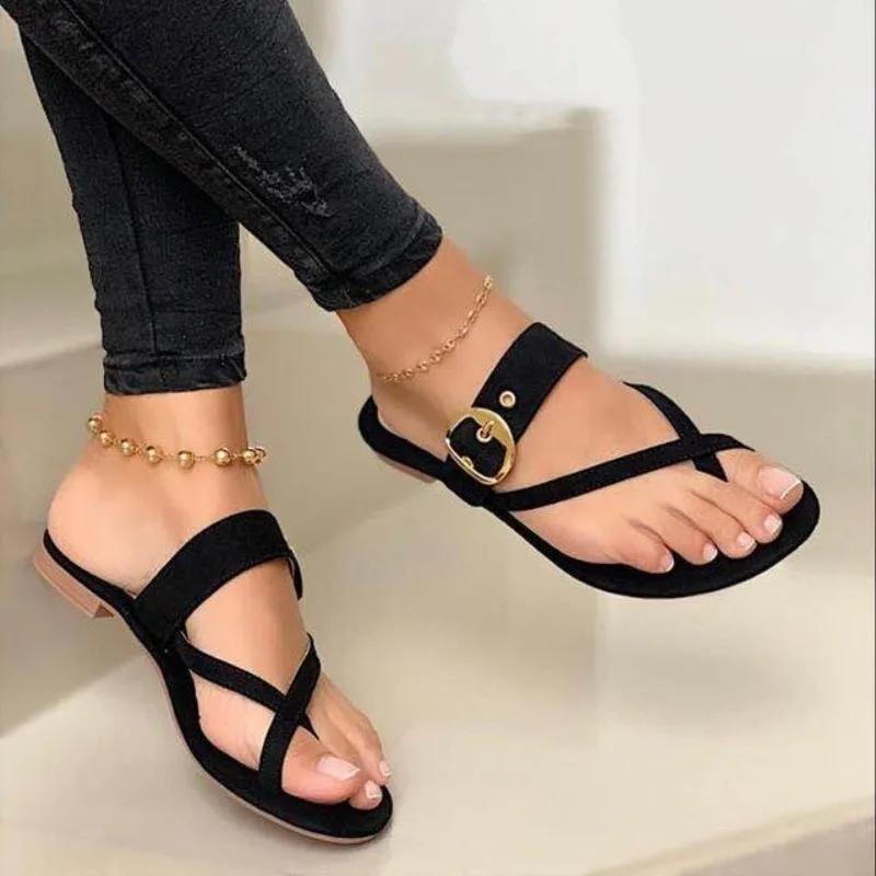 Women's Shoes 2024 Brand Summer New Fashion Clip Toe Flat Women's Flip Flops Beach Casual Flat Ladies Slippers Zapatos Mujer