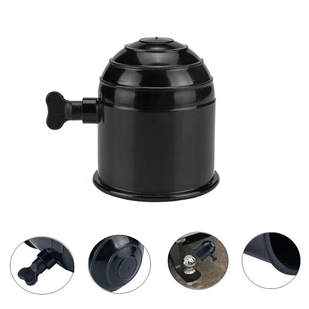 Car Tow Ball Cover With Screw 1pcs Plastic Protector Semi Trailers 50mm Black/Silver Caravan Hitch Accessories