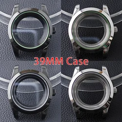 39mm Case Lightning Case watches steel case sapphire glass Fits NH35NH36 movement case accessories Fits 20mm steel strap