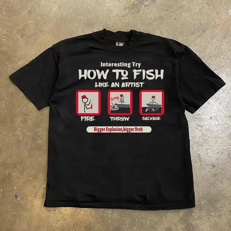 

Футболка Ample À Manches Courtes Pour Couple Américain Surdimensionné Imprimé Pur Coton Pour Hommes