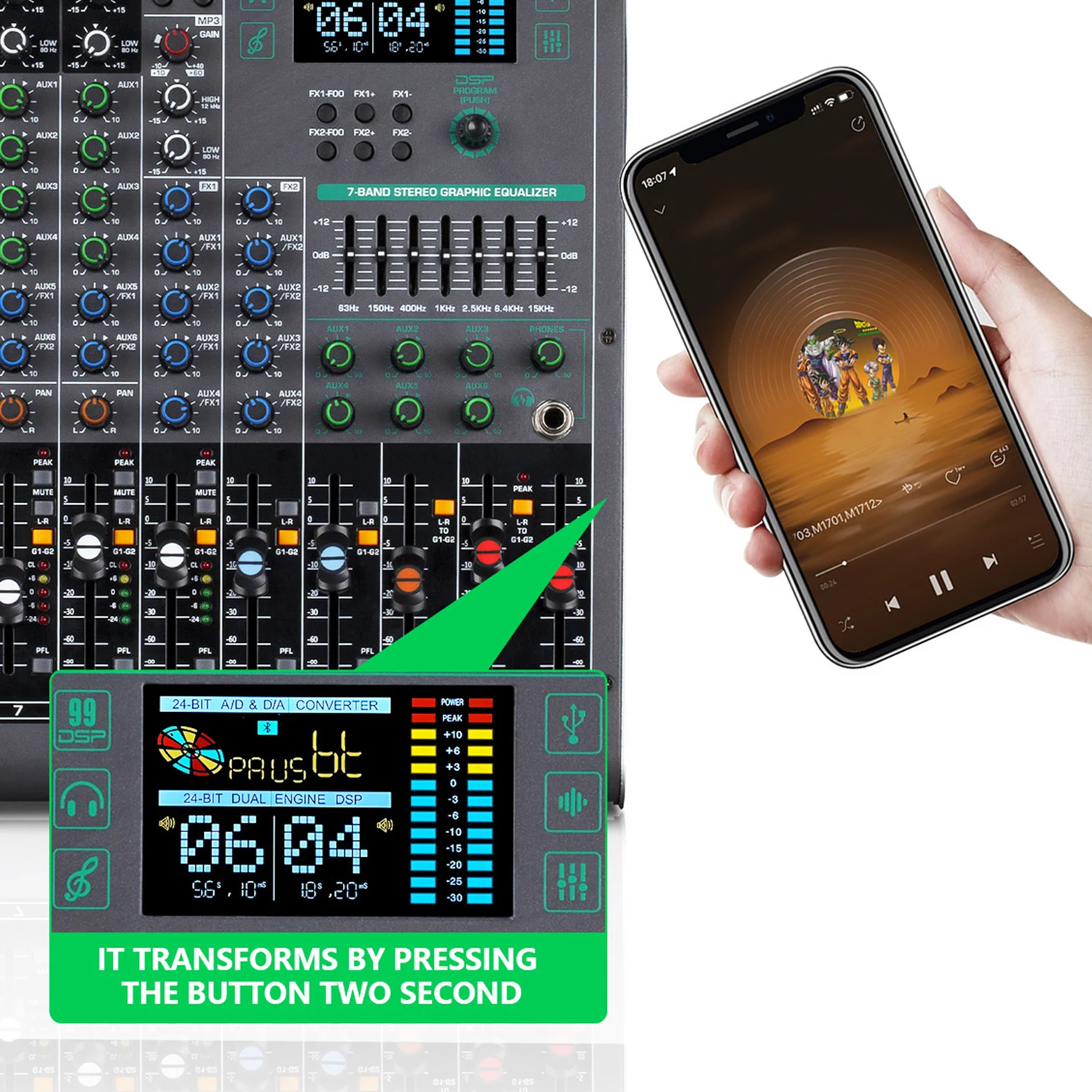 FSWIRI المهنية DJ جهاز مزج الصوت 14/18 طريقة خلاط مرحلة الاجتماع بلوتوث محرك فلاش USB MP3 الشريط تأثير صدى
