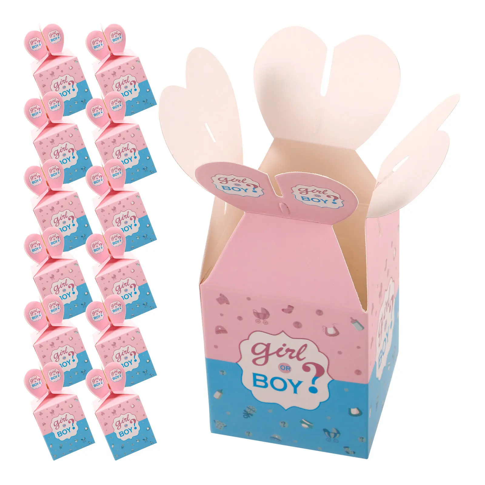 50Pcs Beautiful Paper Candy Boxes Multi-Function Gift Wrapping Boxes for Festive Decoration Party Favors Chocolate Cookies