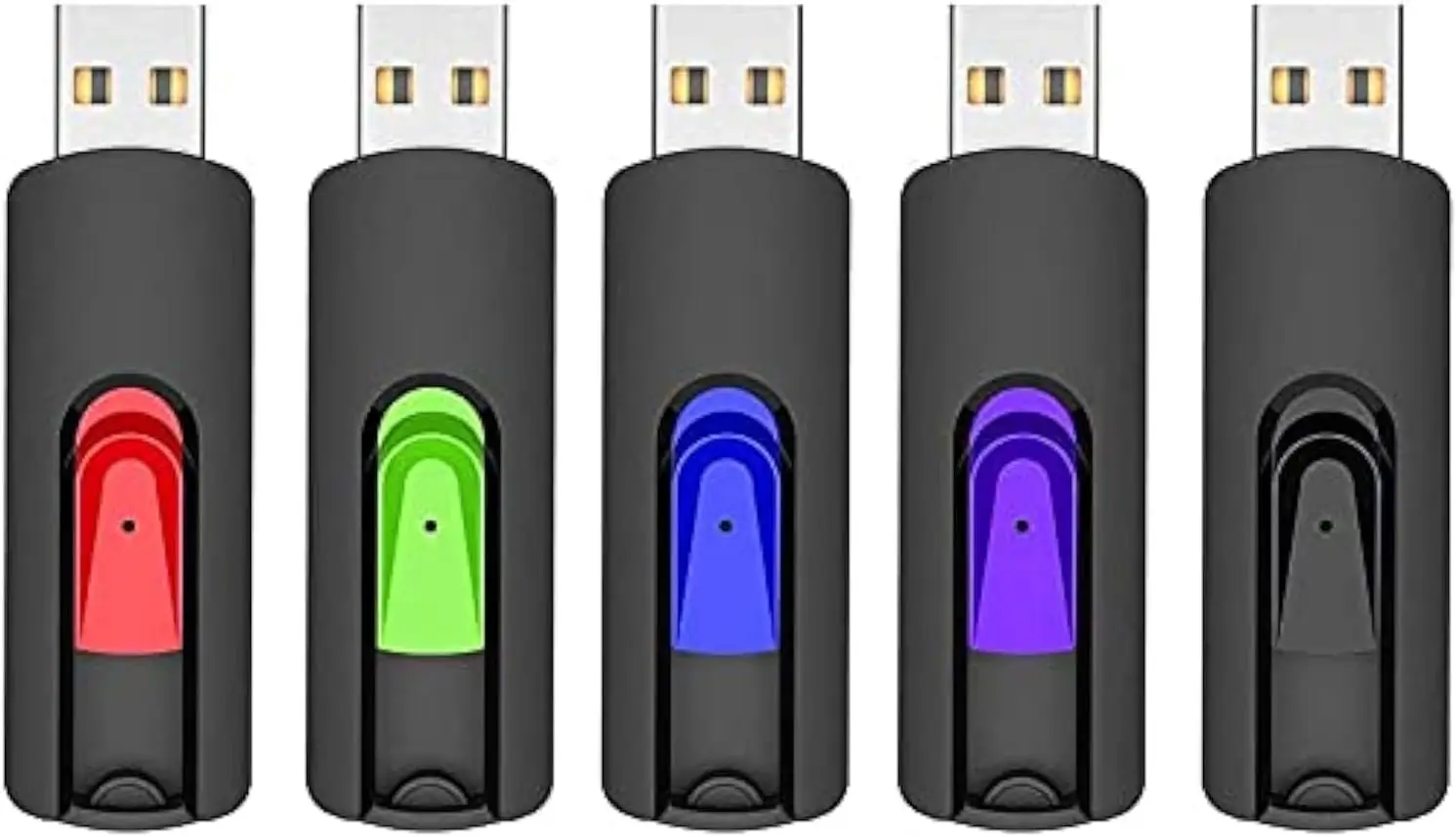 64GB USB Flash Drive 5 Pack, USB 2.0 Memory Stick Thumb Drives Retractable Pen Drive for PC Laptop Computer - 64G Multipack
