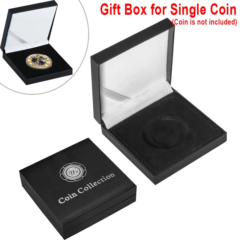 Collectible Coins Holder Challenge Medal Coin Display Case Black Storage Gift Box for Home Decor Desk Organizer For Collectors,