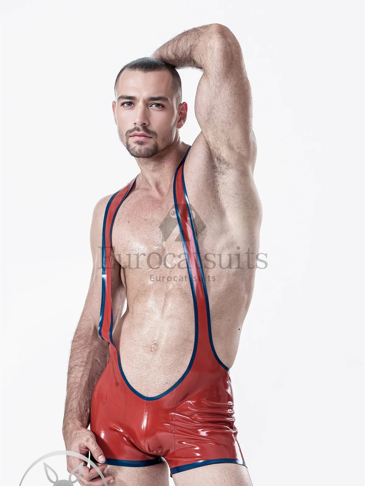 

latex catsuits men eurocat suits latex leotard rubber fetish customised clubwear cosplay Male Open Bum Wrestling Suit