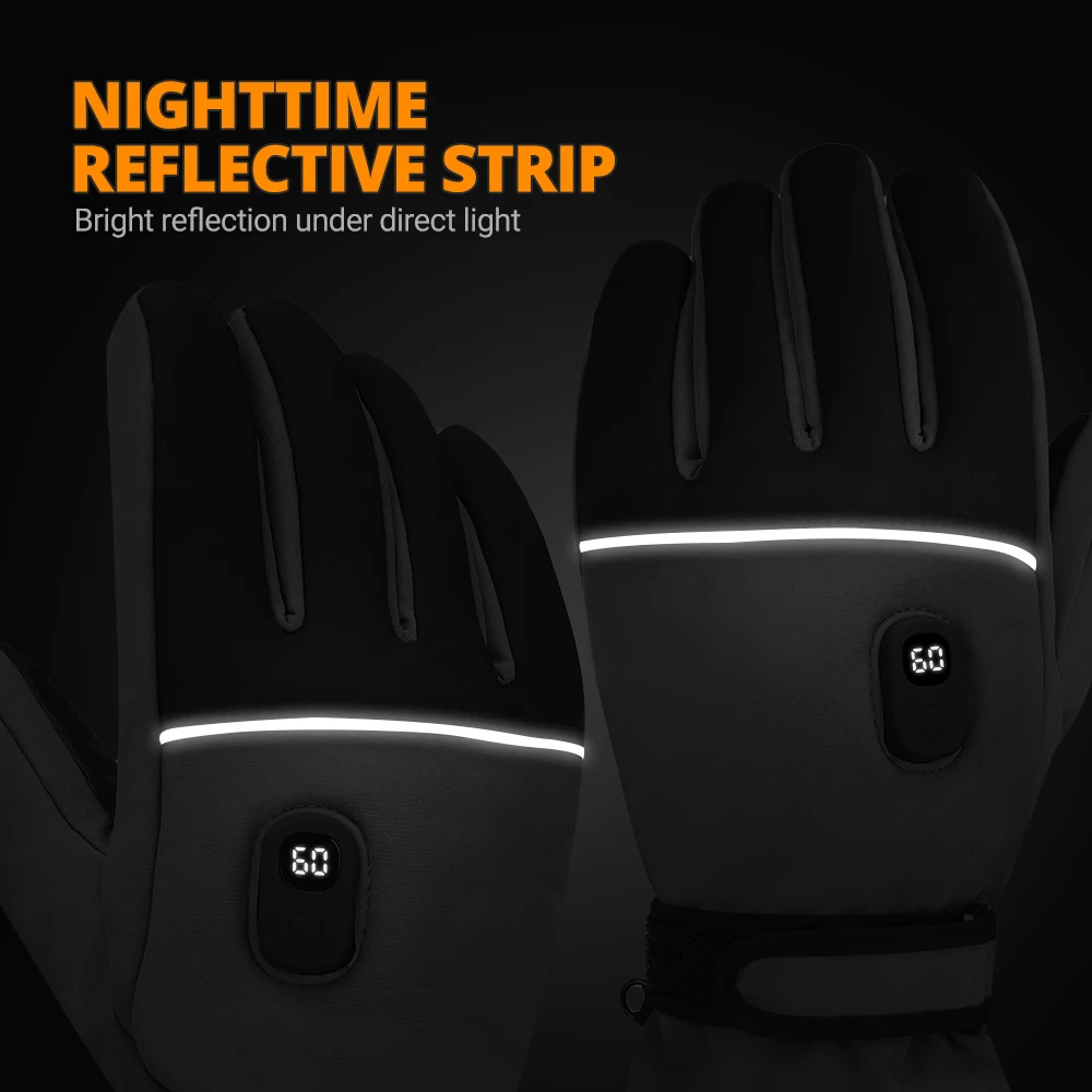 Luvas de aquecimento inteligentes touchscreen luvas elétricas dedo cheio dos homens compatível motocicleta snowboard equitação elétrica luvas térmicas