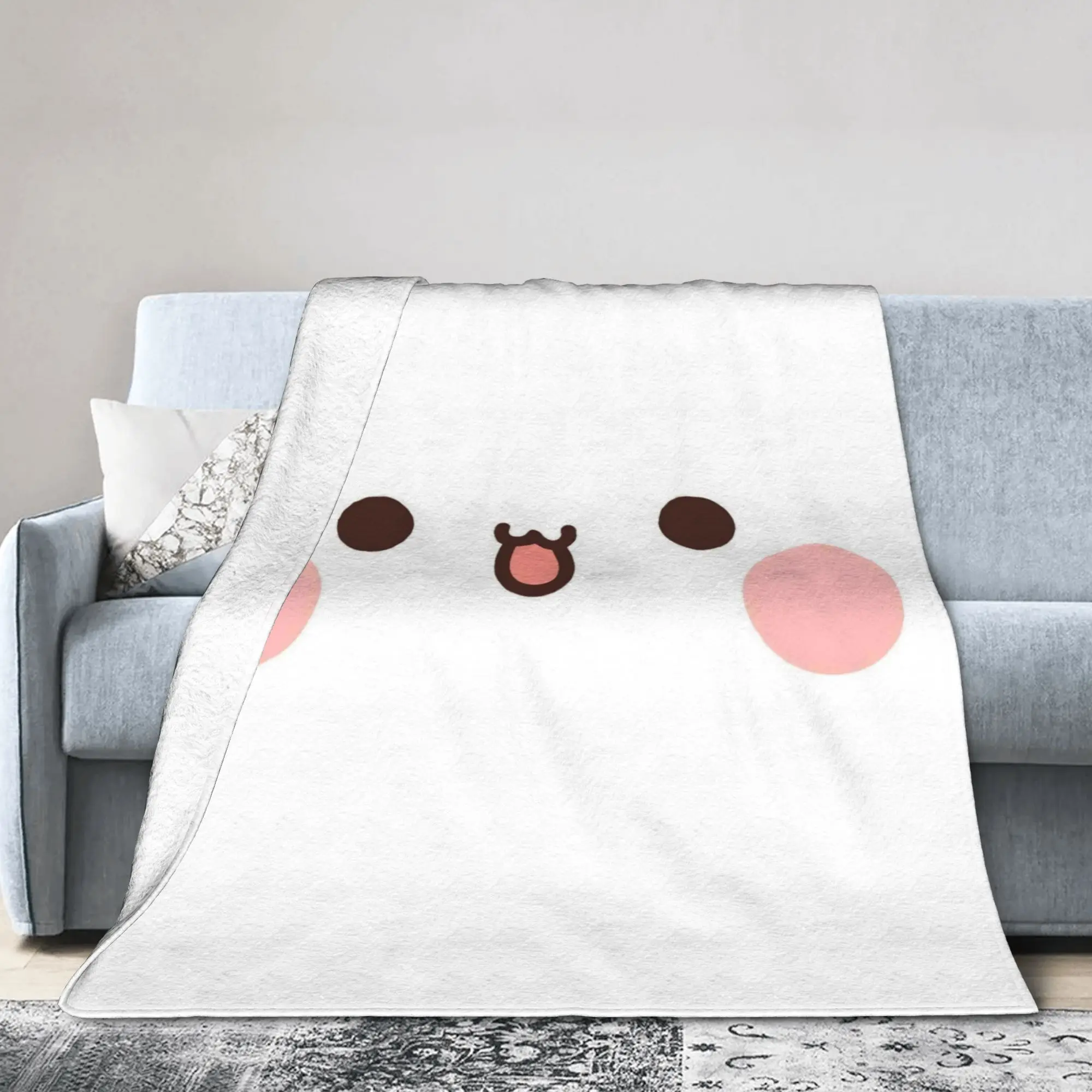 Bubu Dudu Panda Bears Cartoon Flannel Throw Blankets Cute Art for Rug Piece Knitted Blanket Office Portable Multi-function Throw