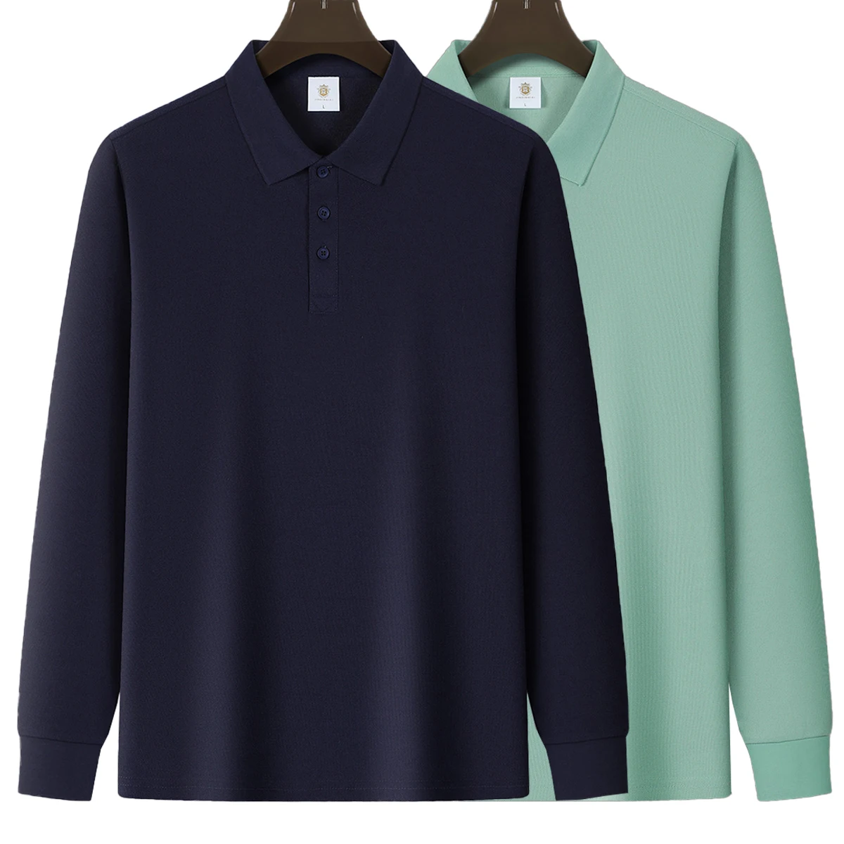 

Men's POLO Solid Color Long Sleeved High-quality Fashionable Top Spring Autumn Team Wear Workwear Multiple Colors Choose From