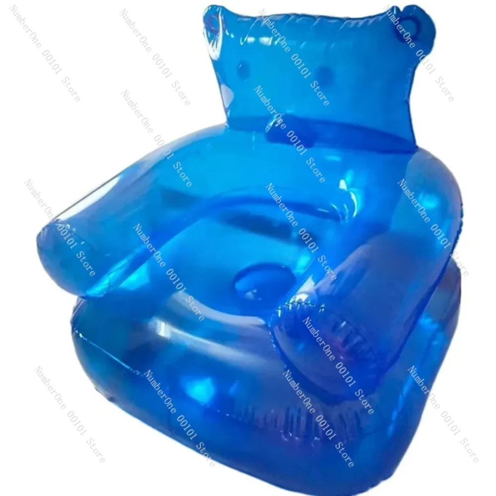 

Inflatable Gummy Bear Shaped Armchair Durable PVC Blow Up Lazy Sofa Sleeping Bag for Home Yard Travel Camping Folding Chair