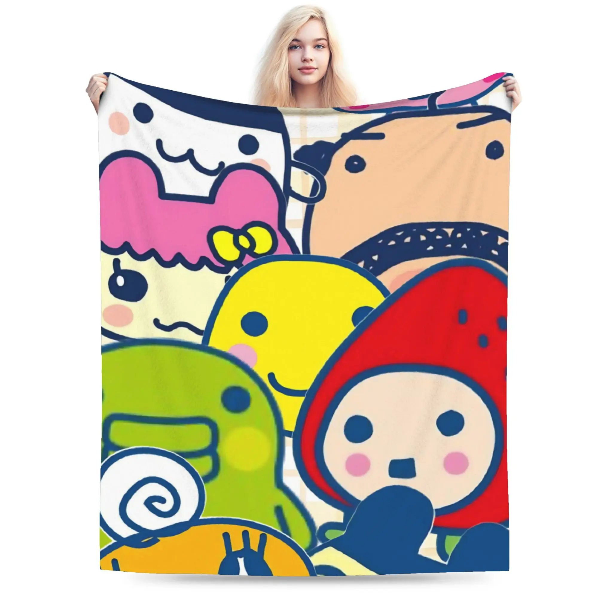 Cartoon T-Tamagotchi Print Blanket For Men Women Super Soft Warm  Throw Blankets for Couch 50x60 Inches Multi-size
