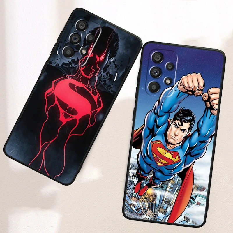 Luxury S-Supermans Comics Cool For Samsung Note 20 10 Ultra Plus A31 A14 A12 A70 A34 A25 A04 A05 A15 A24 5G Black Cover