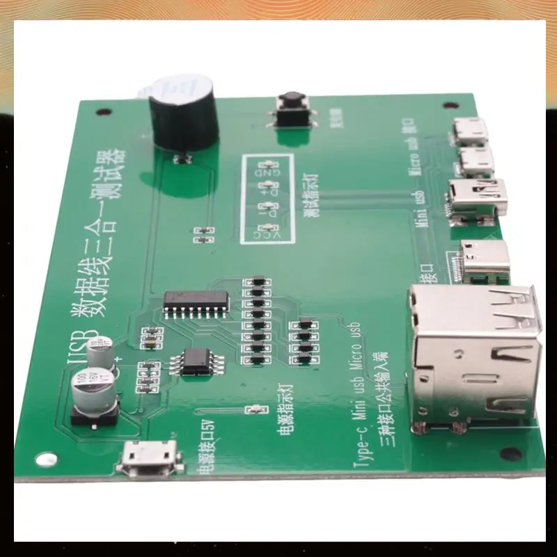 

2X 3 In 1 USB Cable Triad Tester Charging Cable Test Card Tpye-C Mini USB Miniusb PCB Board Data Wire Test Fixture-Y05A