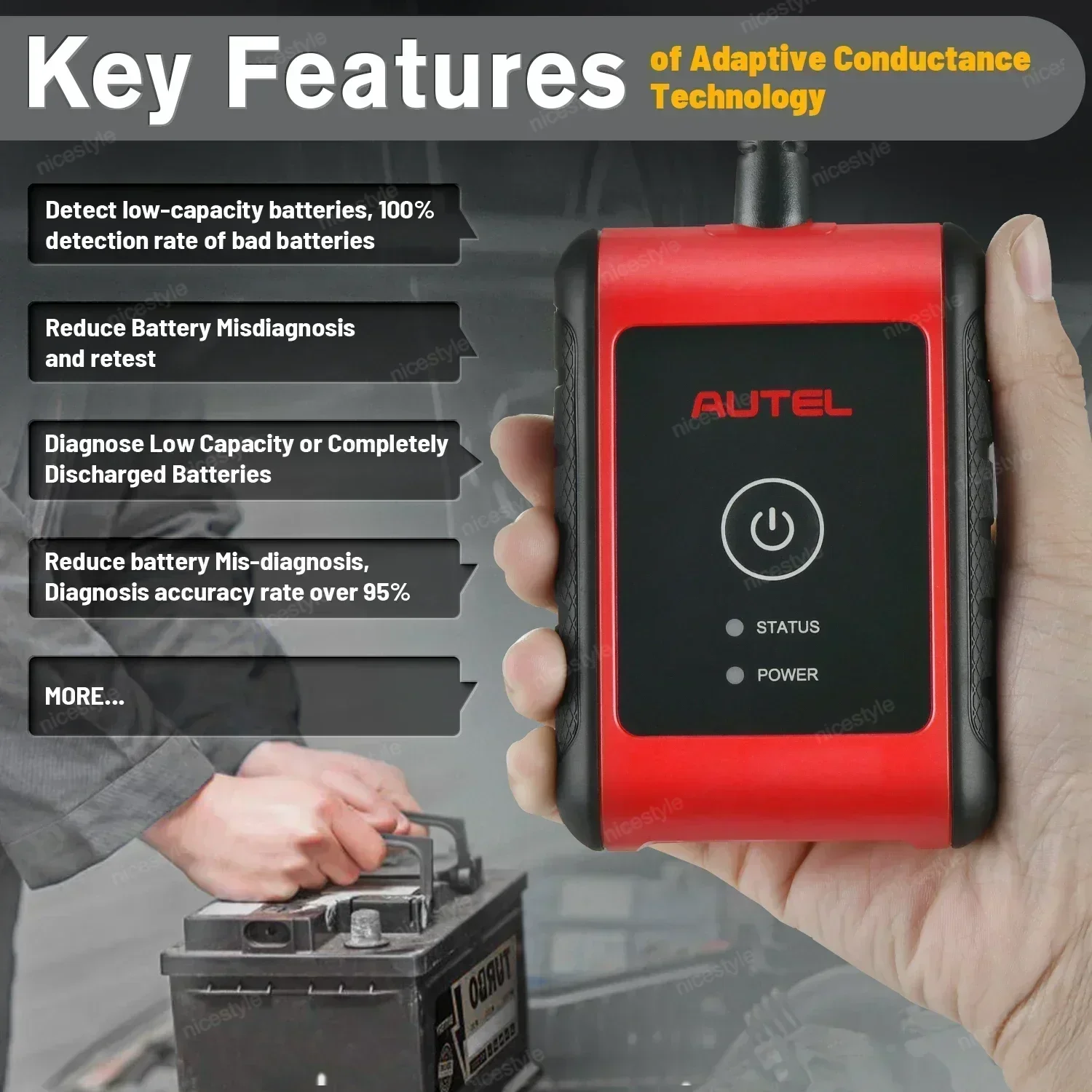 New Original Autel MaxiBAS BT506 Auto Battery and Electrical System Analysis Tool Works with Autel MaxiSys Tablet